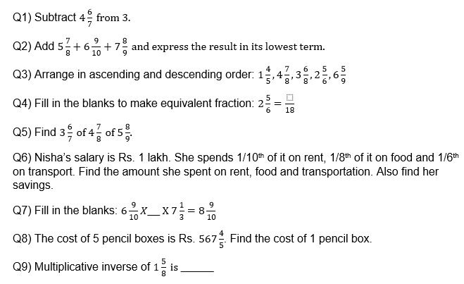 Maths class 5 Fraction 