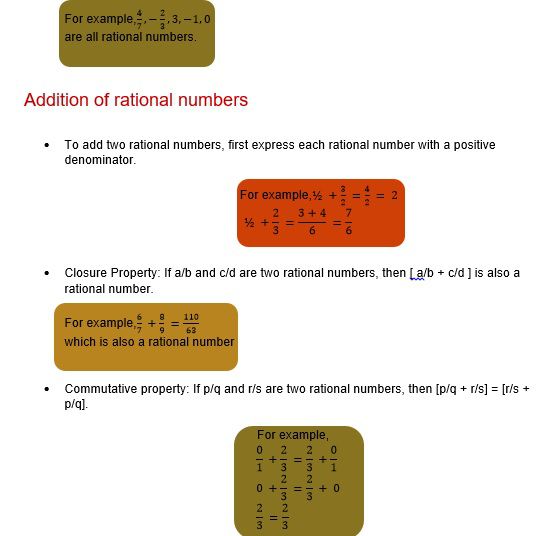 Rational Numbers Definition Class 8